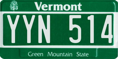 VT license plate YYN514