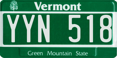 VT license plate YYN518