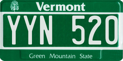 VT license plate YYN520