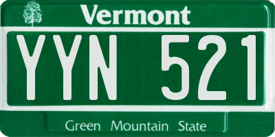 VT license plate YYN521