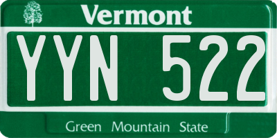 VT license plate YYN522