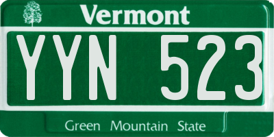 VT license plate YYN523