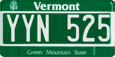 VT license plate YYN525