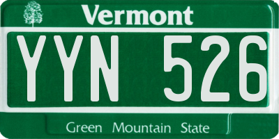 VT license plate YYN526
