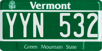 VT license plate YYN532