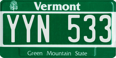 VT license plate YYN533