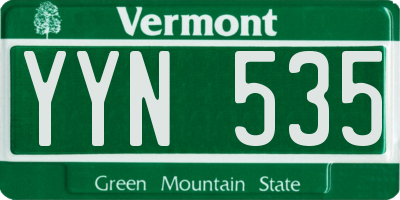 VT license plate YYN535