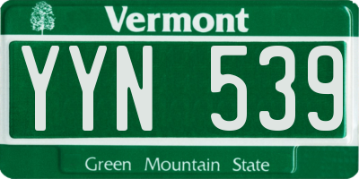 VT license plate YYN539