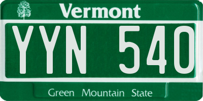 VT license plate YYN540