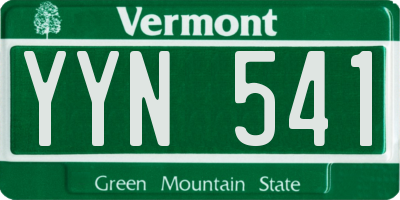VT license plate YYN541