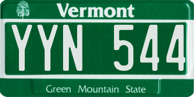 VT license plate YYN544