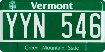 VT license plate YYN546