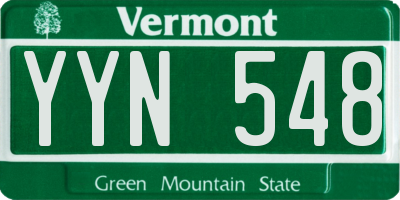 VT license plate YYN548