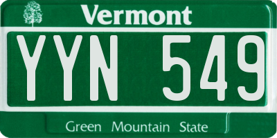 VT license plate YYN549