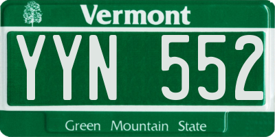 VT license plate YYN552