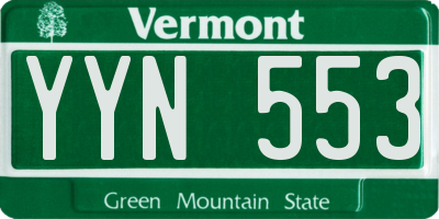 VT license plate YYN553