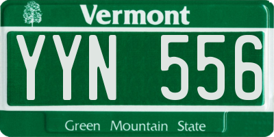 VT license plate YYN556