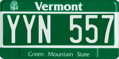 VT license plate YYN557