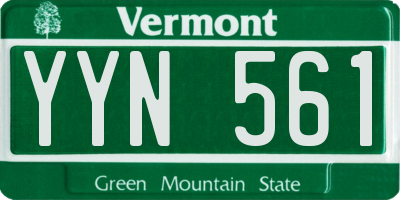 VT license plate YYN561