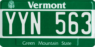 VT license plate YYN563