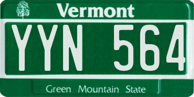 VT license plate YYN564