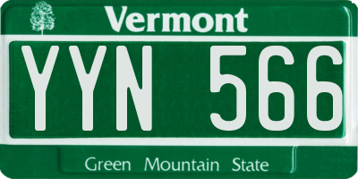 VT license plate YYN566