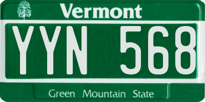 VT license plate YYN568