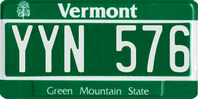 VT license plate YYN576