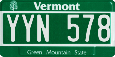VT license plate YYN578