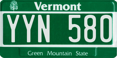 VT license plate YYN580