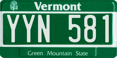 VT license plate YYN581