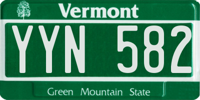 VT license plate YYN582