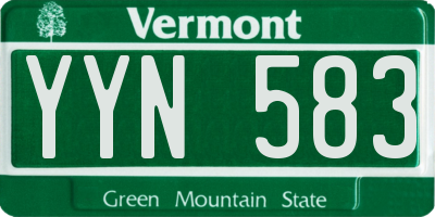 VT license plate YYN583