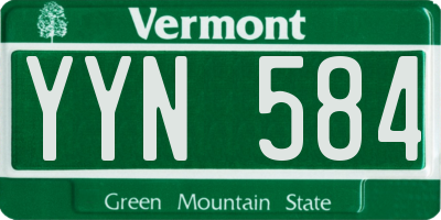 VT license plate YYN584
