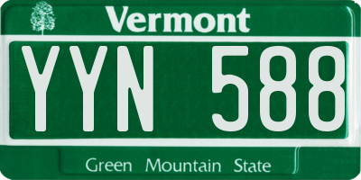 VT license plate YYN588