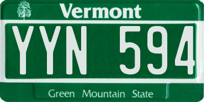 VT license plate YYN594