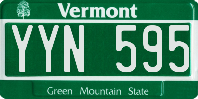 VT license plate YYN595