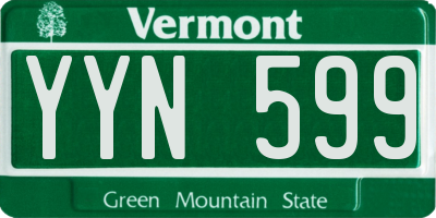 VT license plate YYN599