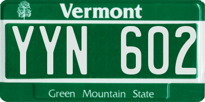 VT license plate YYN602