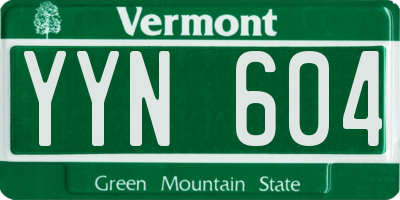 VT license plate YYN604