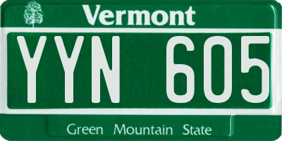 VT license plate YYN605
