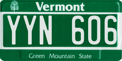 VT license plate YYN606