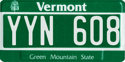 VT license plate YYN608