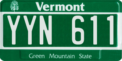 VT license plate YYN611