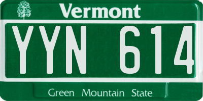 VT license plate YYN614