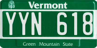 VT license plate YYN618