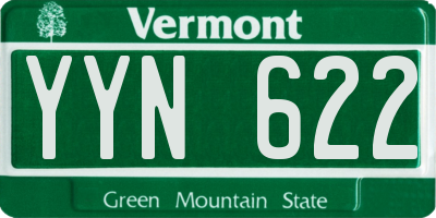 VT license plate YYN622