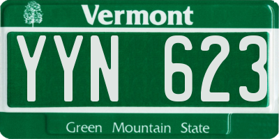 VT license plate YYN623