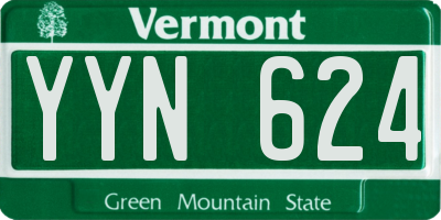 VT license plate YYN624