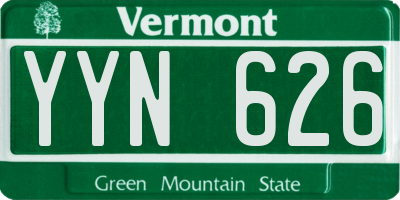 VT license plate YYN626